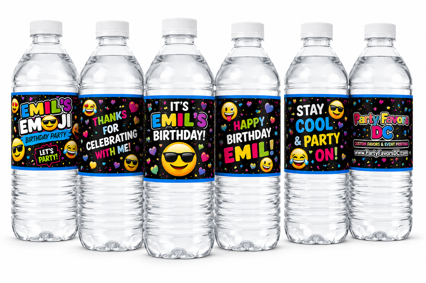 Emoji Inspired Water Bottle Labels