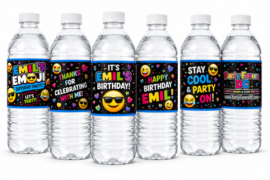 Emoji Inspired Water Bottle Labels