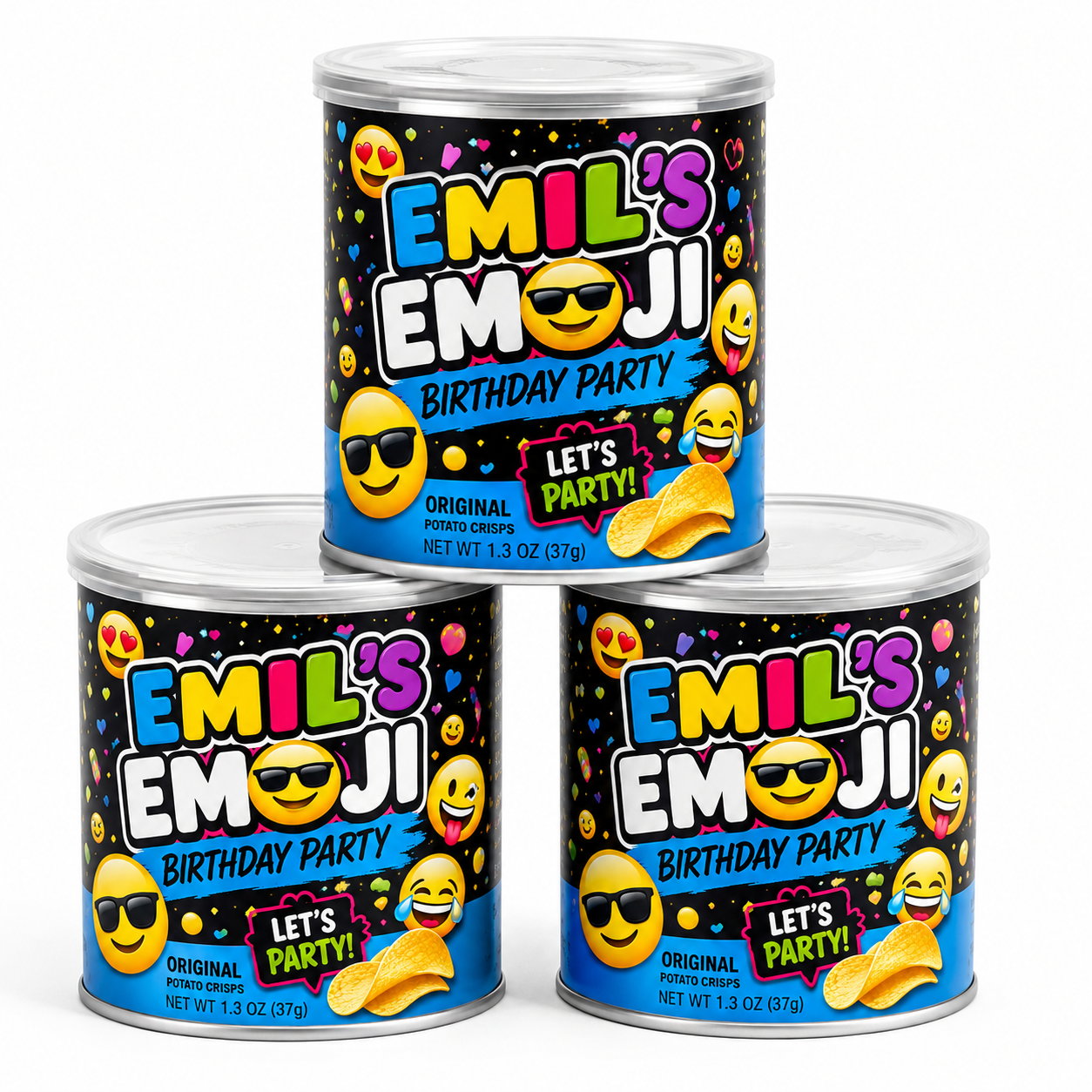 Emoji Inspired Pringle Can Party Favors